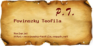 Povinszky Teofila névjegykártya
